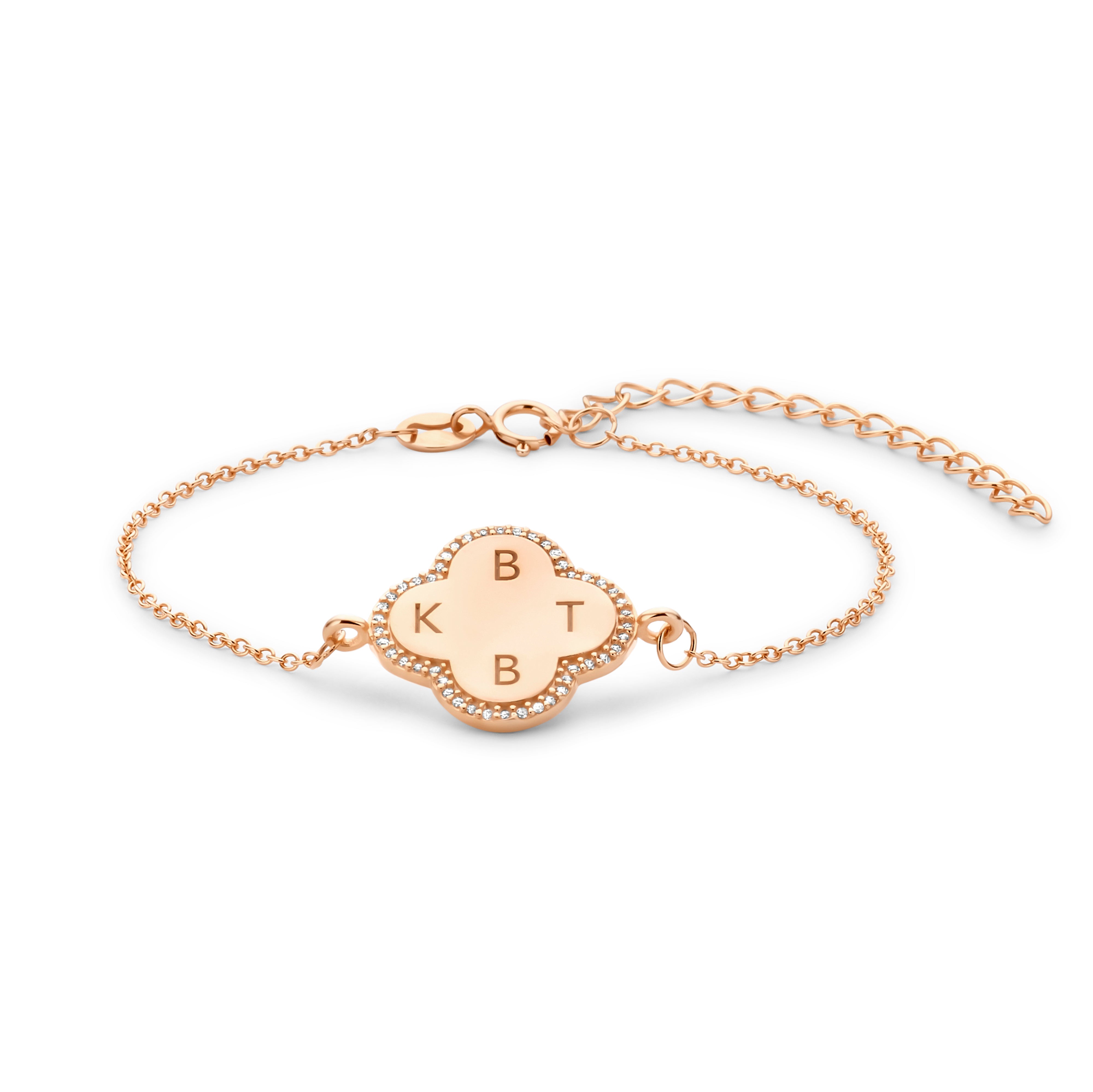 Maßgeschneidertes Glücksklee-Charm-Armband