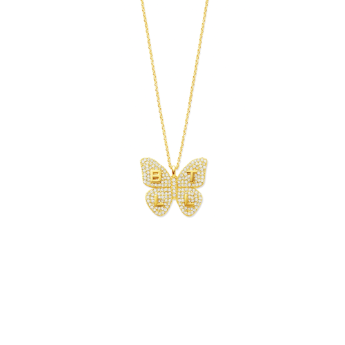 INITIAL BUTTERFLY NECKLACE x Ruby – Byloro