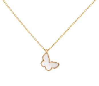 CUSTOMMADE WHITE BUTTERFLY NECKLACE x Ruby – Byloro