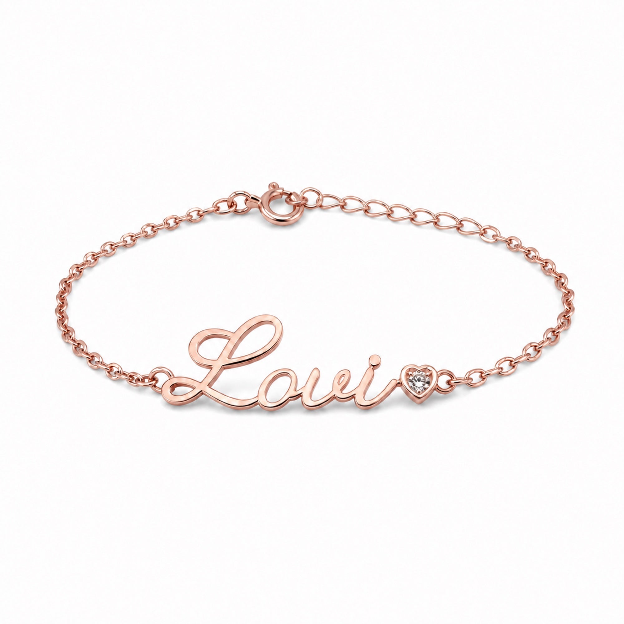 Lovi Baby bracelet in roségoud op een witte achtergrond