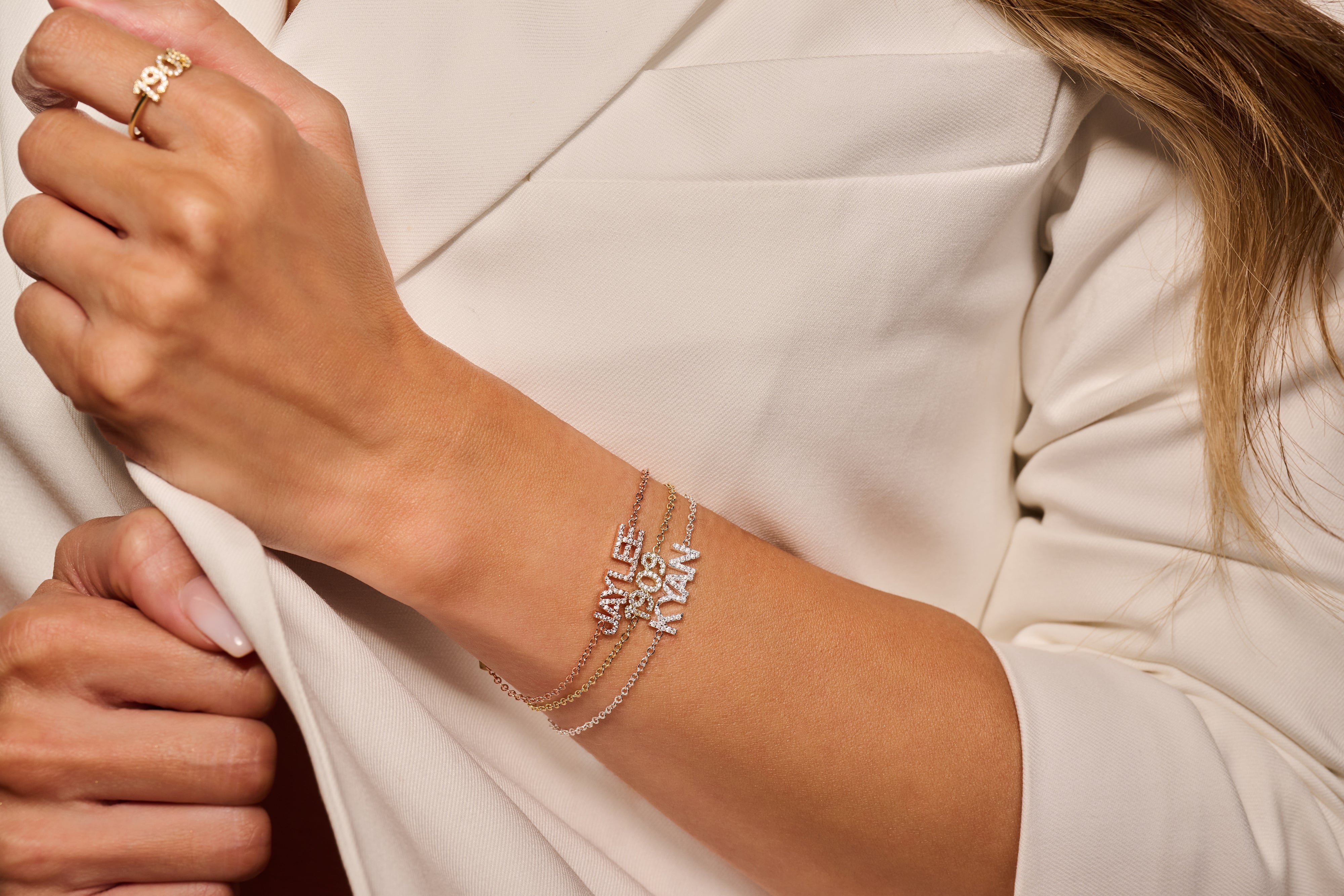 Maßgeschneidertes Save-the-Date-Geburtsstein-Armband