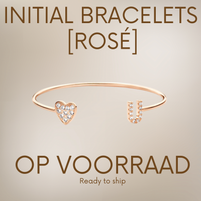 INITIAL BRACELET [OP VOORRAAD] [ROSÉ][DIVERSE INITIALEN] – Byloro