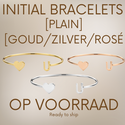 INITIAL BRACELET [OP VOORRAAD][PLAIN][GOUD/ZILVER/ROSÉ] – Byloro