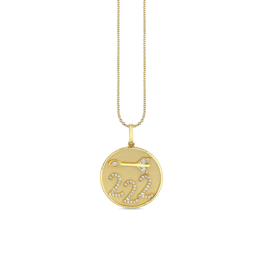 CUSTOMMADE ANGEL TOKEN NUMBER NECKLACE 222 – Byloro