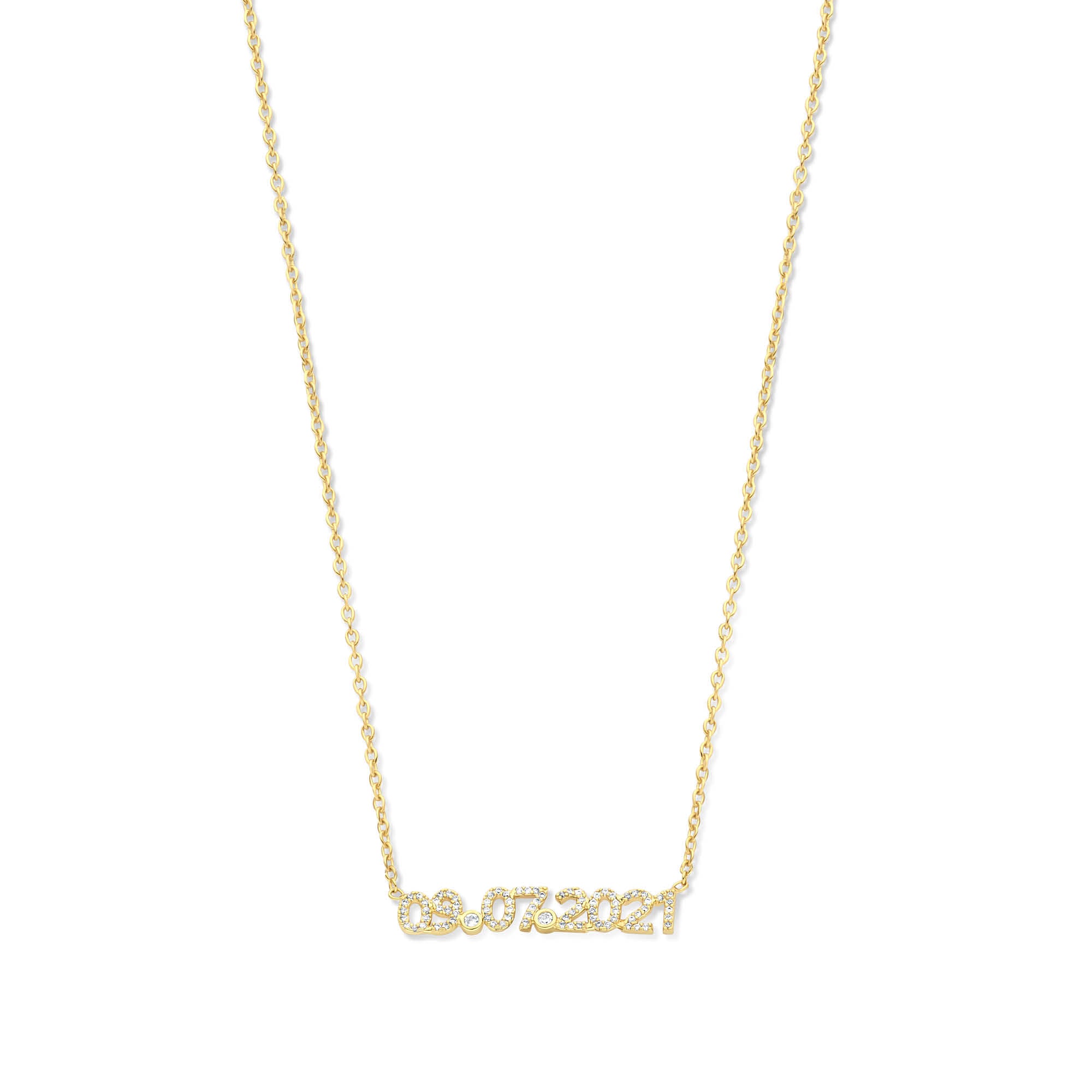 CUSTOMMADE SUZY SAVE THE DATE NECKLACE [HORIZONTAAL] [STAR CHOICE]❤ – Byloro
