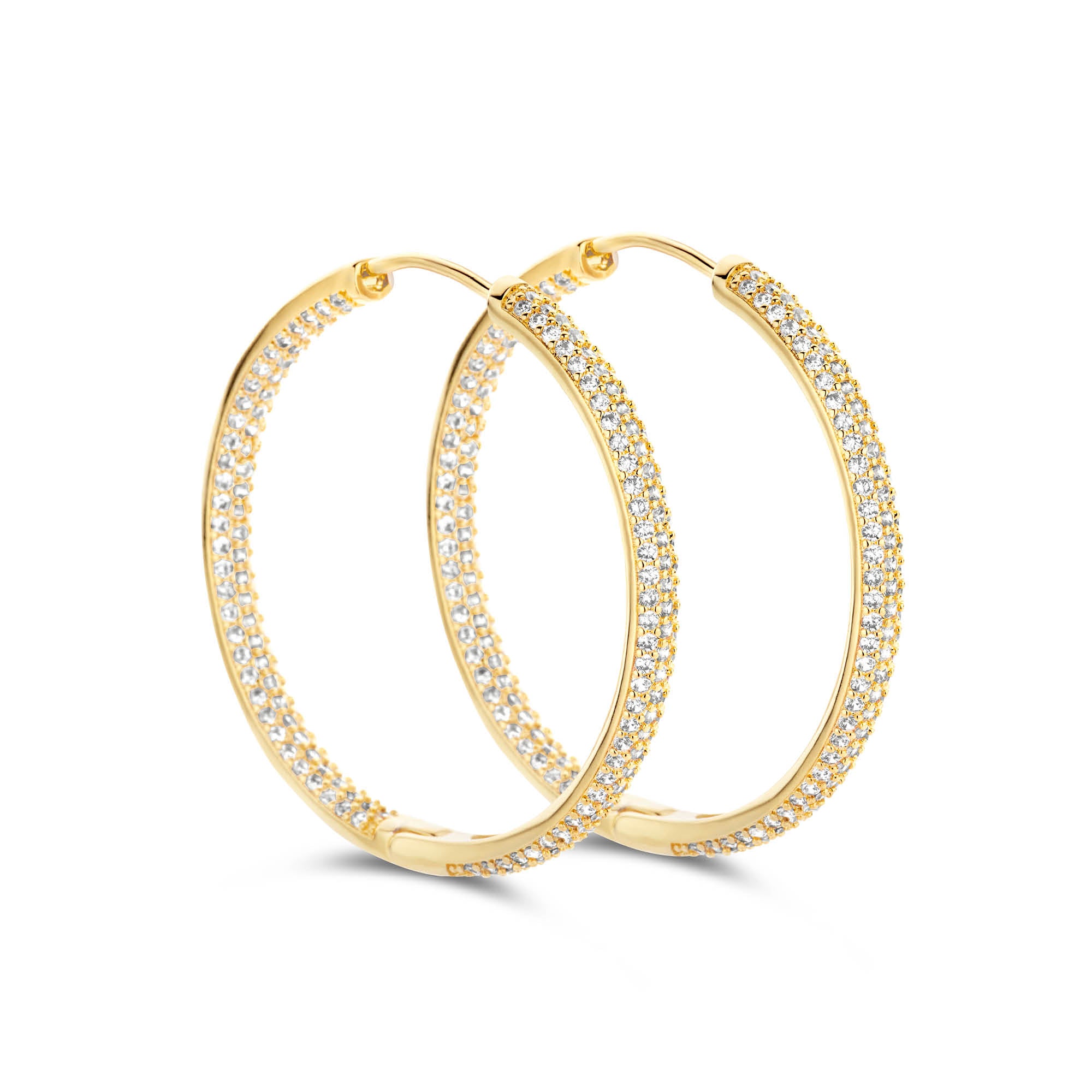Diamond Earrings [BIG ROUND] [GOLD ] – Byloro