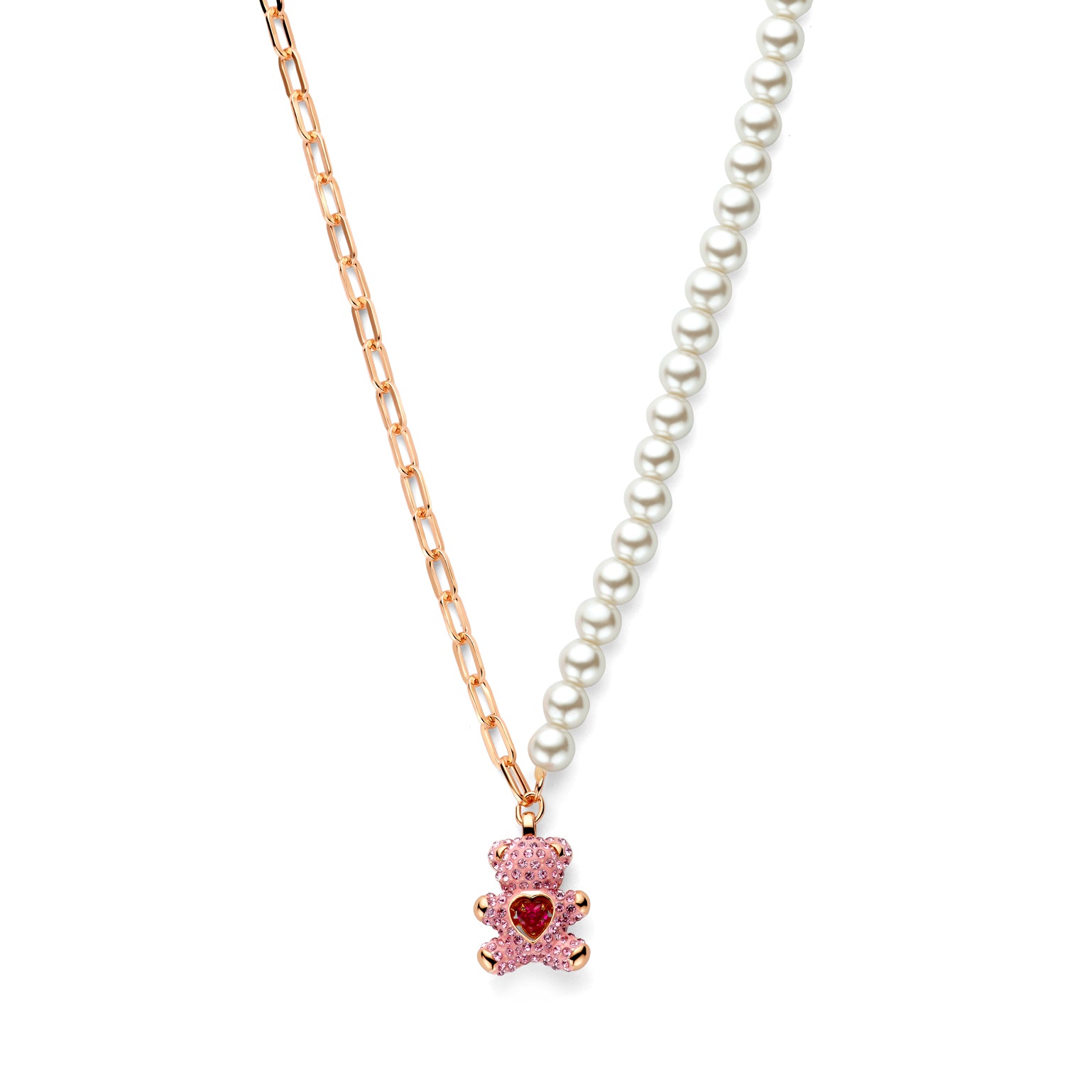 CUSTOMMADE PEARL PINK BEAR NECKLACE x Ruby – Byloro