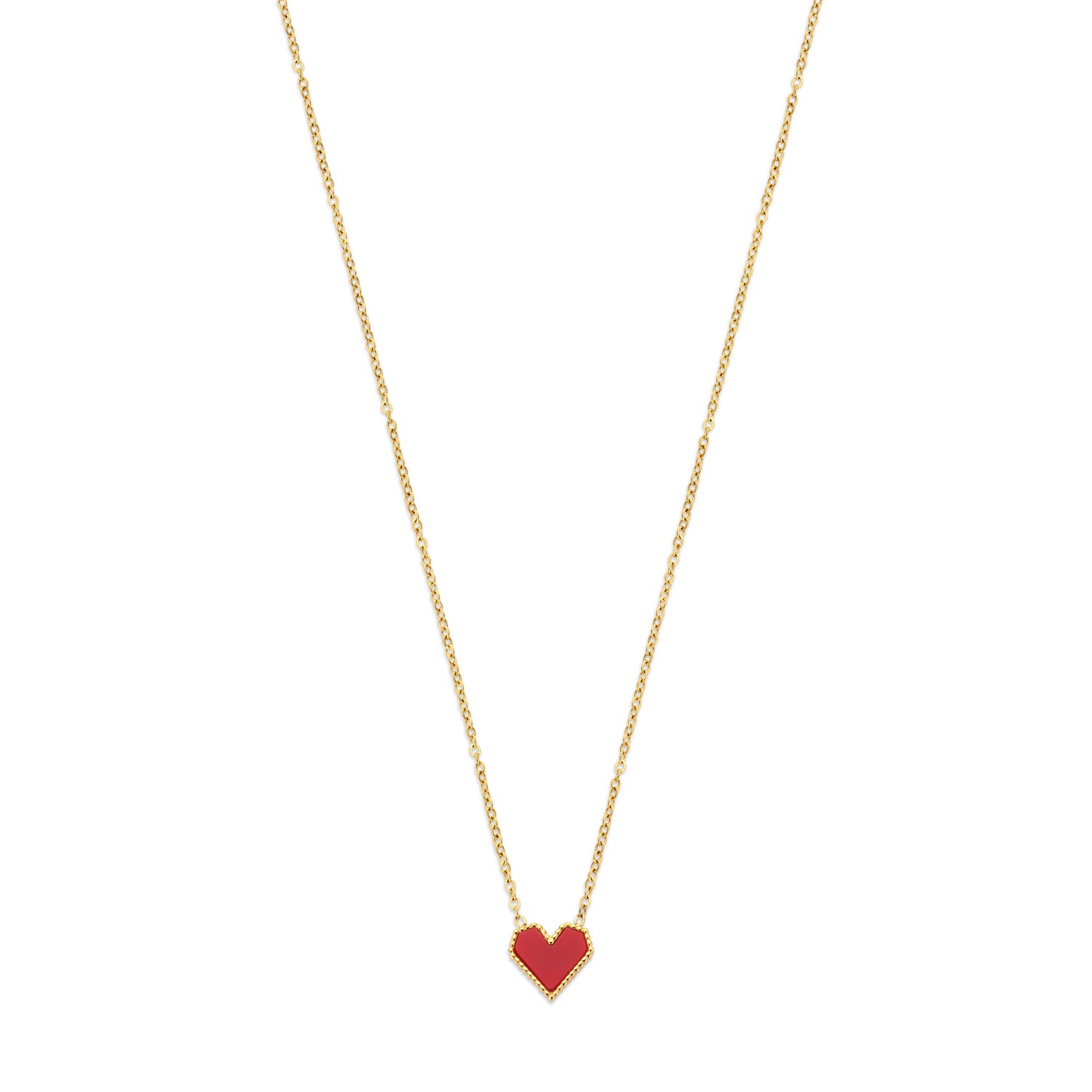 CUSTOMMADE ENAMEL HEART NECKLACE x Ruby – Byloro
