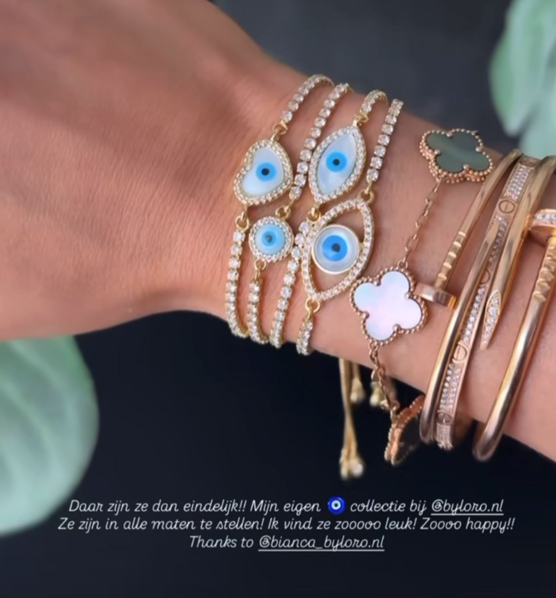 [CUSTOMMADE] Evil Eye Set Favorites 3+1 GRATIS (set van 4 armbanden) x Sarah van Soelen