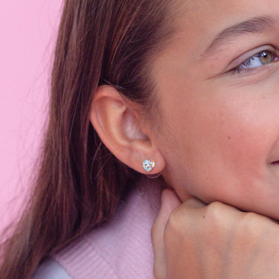 CUSTOMMADE Rainbow Heart Studs earrings x Roqi & Day – Byloro
