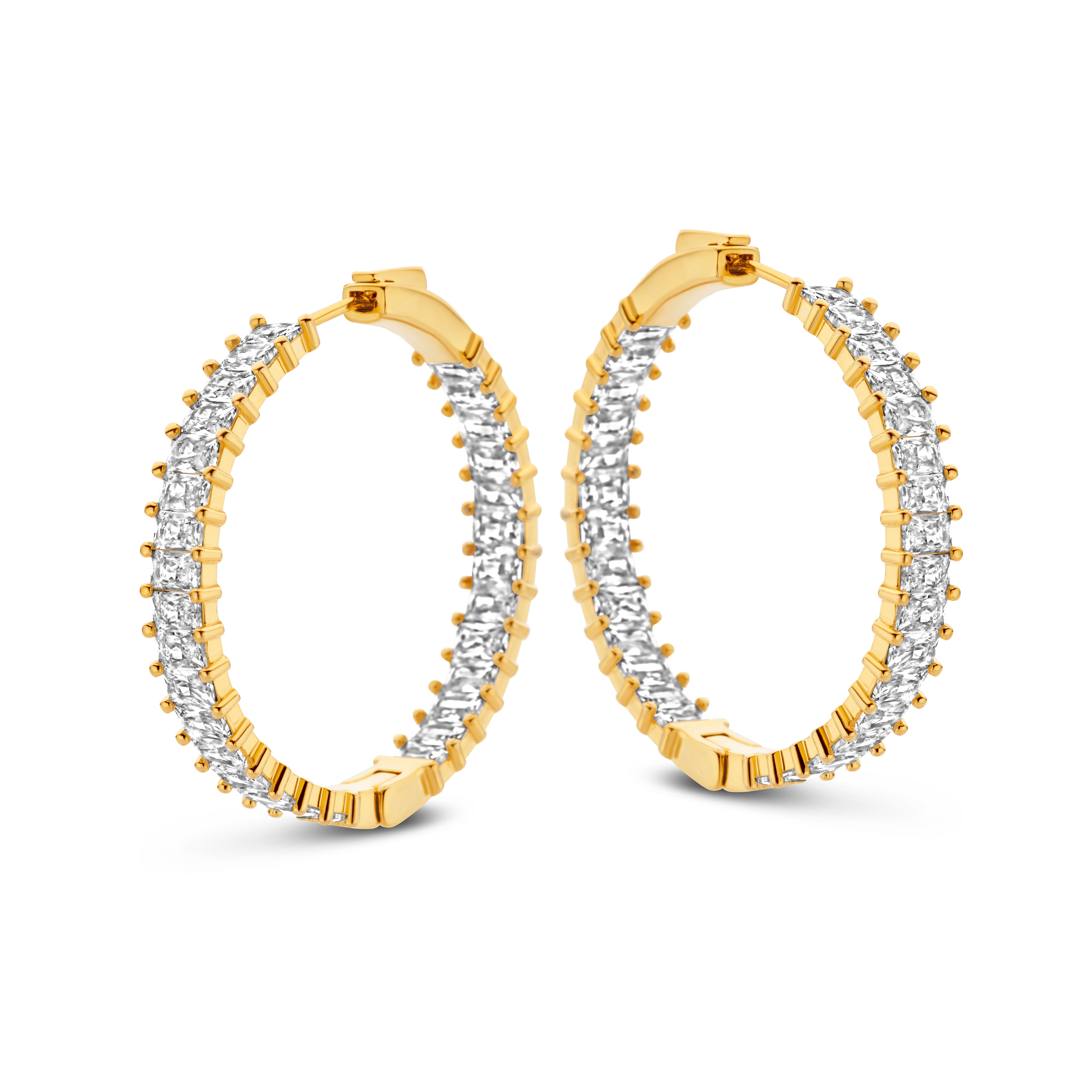 Diamond Baguette Earrings [GOUD] – Byloro