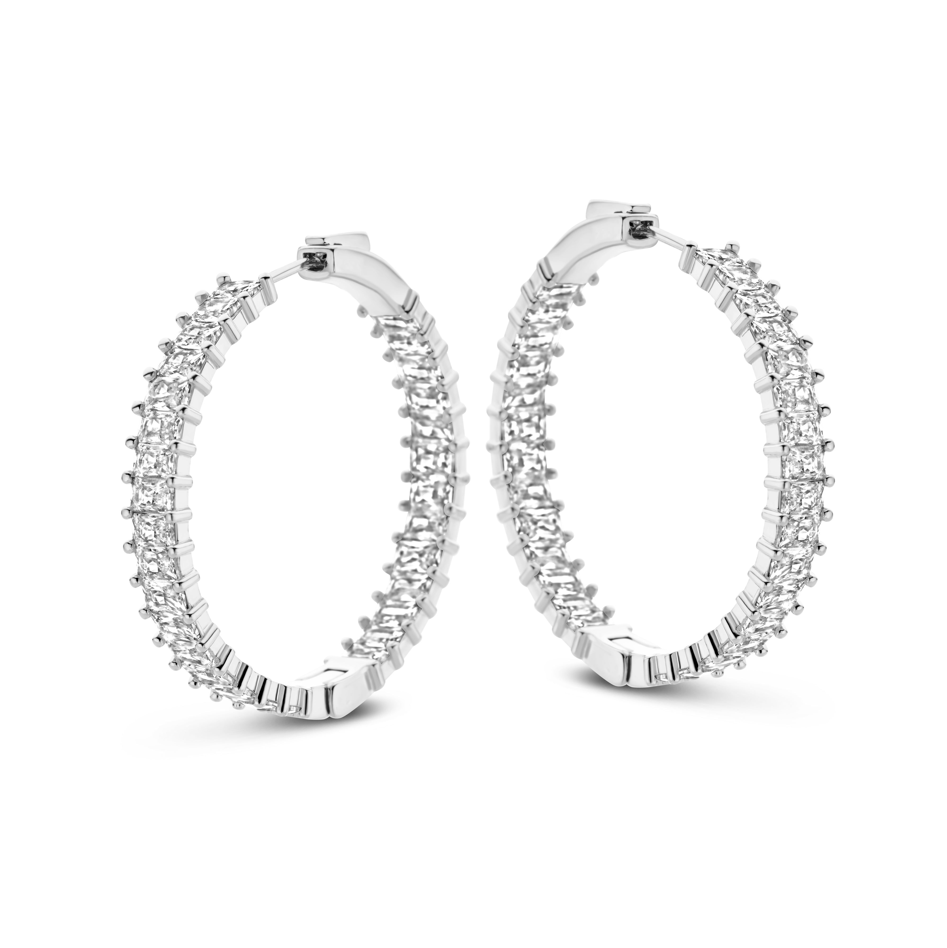 Diamond Baguette Earrings [ZILVER] – Byloro