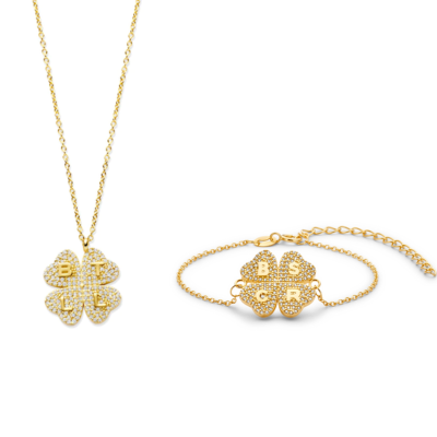 Custommade Lucky Leaf Set [KETTING + ARMBAND] – Byloro