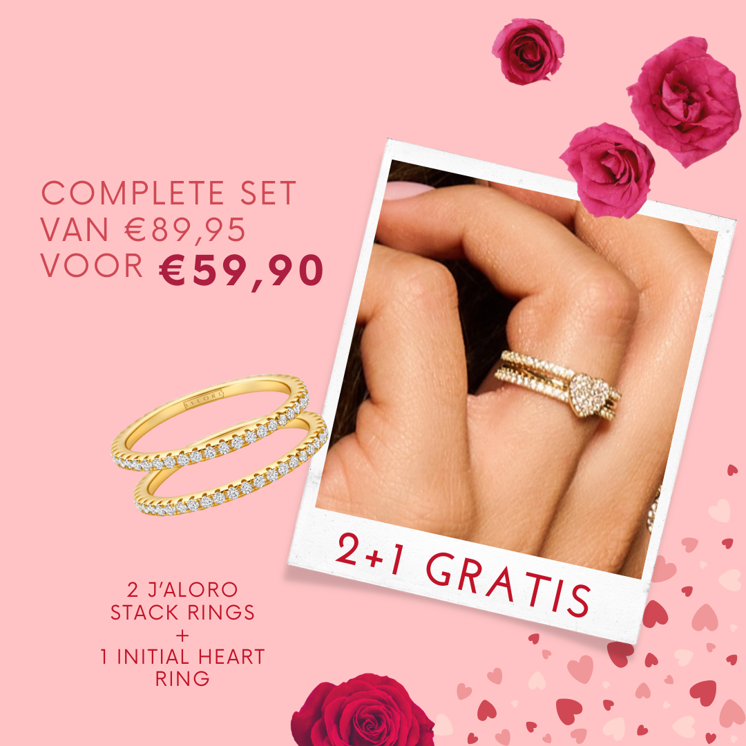 Custommade Amore pakket [2 j'aloro stack ring + initial heart ring] – Byloro