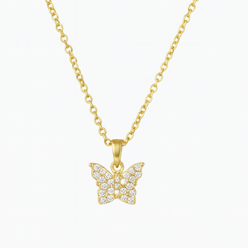 CUSTOMMADE GOLD BUTTERFLY NECKLACE x Ruby – Byloro